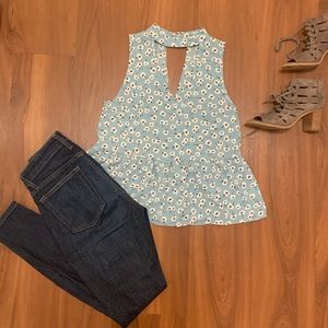 Boutique Floral Peplum Tank